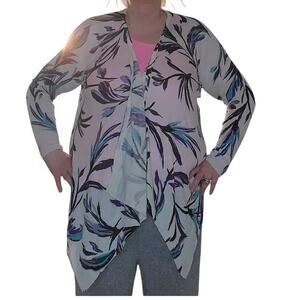 Lane Bryant Open Waterfall Cardigan 18/20 Floral High Low Open Front NEW Casual